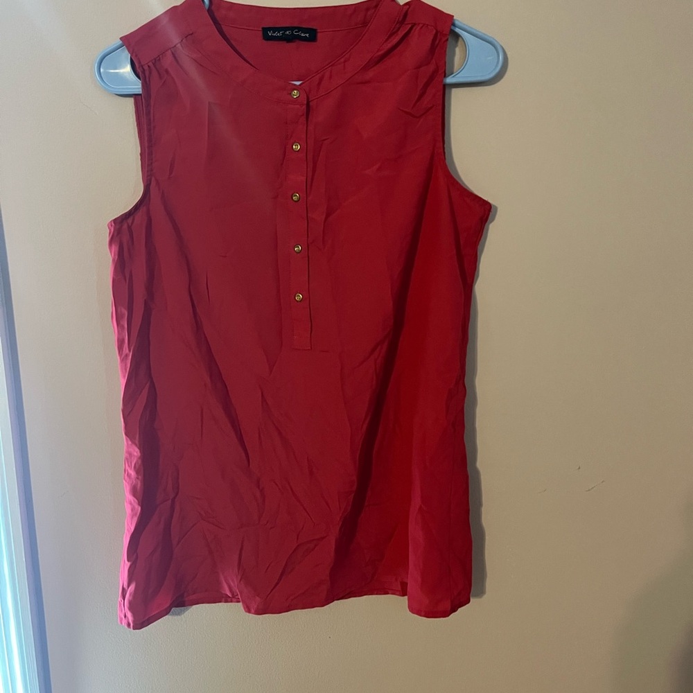 Violet & Claire Red Sleeveless Blouse